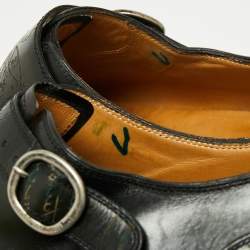 Pre Owned Berluti Green/Black Leather Monk Strap Loafers Size 43
