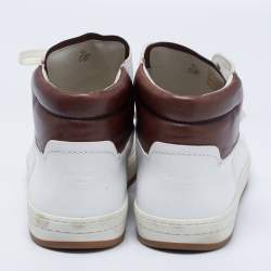 Berluti White/Brown Leather High Top Sneakers Size 43