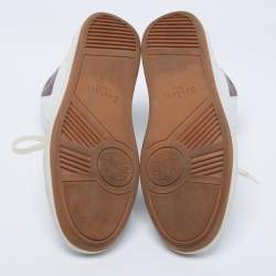 Berluti White/Brown Leather High Top Sneakers Size 43