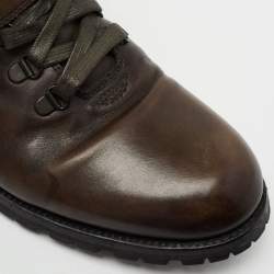 Pre Owned Berluti Brown Leather Brunico Ankle Boots Size 43.5