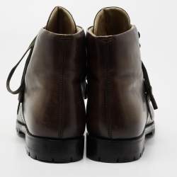 Pre Owned Berluti Brown Leather Brunico Ankle Boots Size 43.5