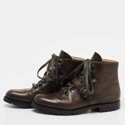 Pre Owned Berluti Brown Leather Brunico Ankle Boots Size 43.5