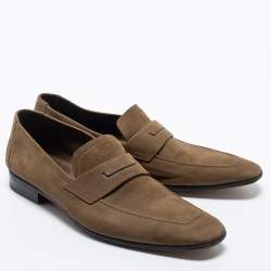 Pre Owned Berluti Olive Green Nubuck Leather Andy Loafers Size 41
