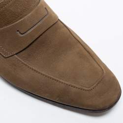 Pre Owned Berluti Olive Green Nubuck Leather Andy Loafers Size 41