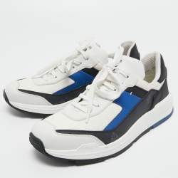 Pre Owned Berluti Tricolor Leather, Coated Canvas and Fabric Pulse Sneakers Size 42.5