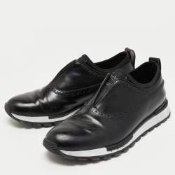 Berluti Black Leather Fast Track Slip On Sneakers Size 40