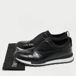 Berluti Black Leather Fast Track Slip On Sneakers Size 40