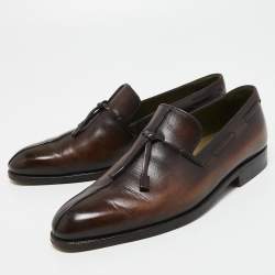 Berluti Brown Leather Slip On Derby Size 40