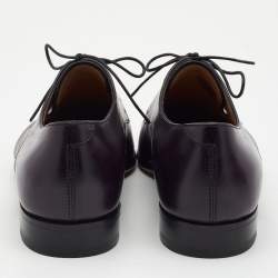 Berluti Purple Leather Lace Up Derby Size 40.5