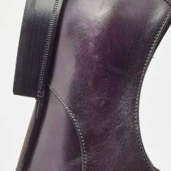 Berluti Purple Leather Lace Up Derby Size 40.5