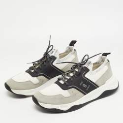 Berluti Tricolor, Suede, Mesh and Knit Fabric Low Top Sneakers Size 46