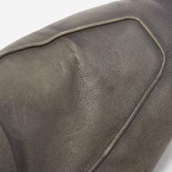 Berluti Grey Leather Lorenzo Slip On Loafers Size 42.5