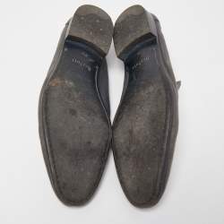 Berluti Grey Leather Lorenzo Slip On Loafers Size 42.5