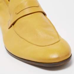 Berluti Yellow Leather Lorenzo Loafers Size 43