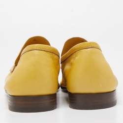 Berluti Yellow Leather Lorenzo Loafers Size 43