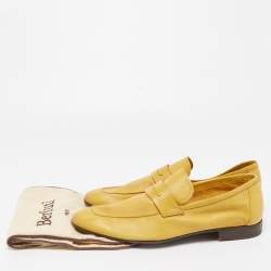 Berluti Yellow Leather Lorenzo Loafers Size 43