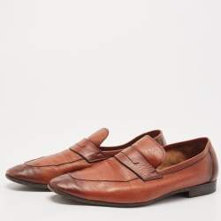 Berluti Brown Leather Lorenzo Loafers Size 43