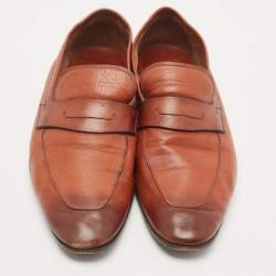 Berluti Brown Leather Lorenzo Loafers Size 43