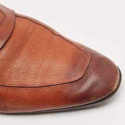 Berluti Brown Leather Lorenzo Loafers Size 43