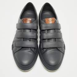 Berluti Grey Leather Velcro Low Top Sneakers Size 43