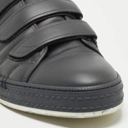 Berluti Grey Leather Velcro Low Top Sneakers Size 43