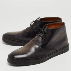 Berluti Two Tone Leather Ankle Boots Size 43.5