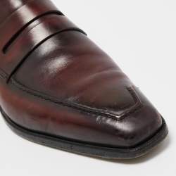 Berluti Two Tone Leather Penny Slip On Loafers Size 43.5