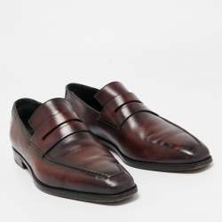 Berluti Two Tone Leather Penny Slip On Loafers Size 43.5