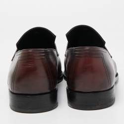 Berluti Two Tone Leather Penny Slip On Loafers Size 43.5