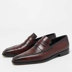 Berluti Two Tone Leather Penny Slip On Loafers Size 43.5