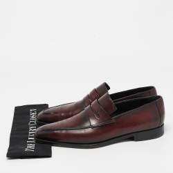 Berluti Two Tone Leather Penny Slip On Loafers Size 43.5