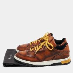 Berluti Brown Leather Playtime Low Top Sneakers Size 44