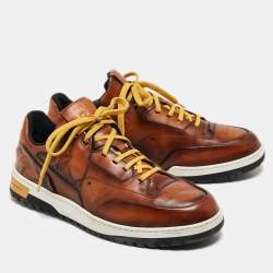 Berluti Brown Leather Playtime Low Top Sneakers Size 44