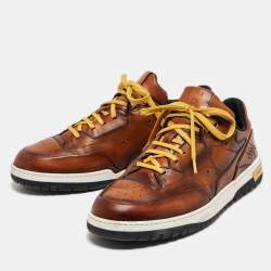 Berluti Brown Leather Playtime Low Top Sneakers Size 44