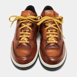 Berluti Brown Leather Playtime Low Top Sneakers Size 44