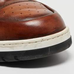 Berluti Brown Leather Playtime Low Top Sneakers Size 44