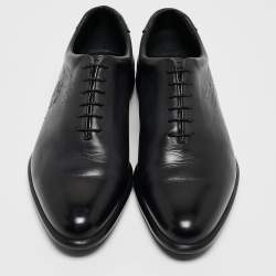 Pre Owned Berluti Navy Blue Leather Alessandro Galet Scritto Oxfords Size 43.5