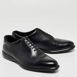 Pre Owned Berluti Navy Blue Leather Alessandro Galet Scritto Oxfords Size 43.5