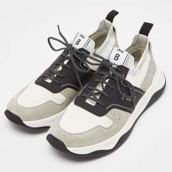 Berluti Tricolor Suede,Mesh and Knit Fabric Low Top Sneakers Size 46