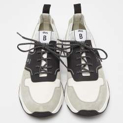 Berluti Tricolor Suede,Mesh and Knit Fabric Low Top Sneakers Size 46