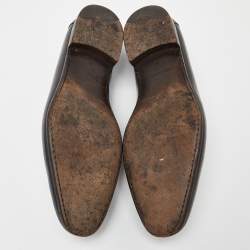 Pre Owned Berluti Black Leather Penny Slip On Loafers Size 45