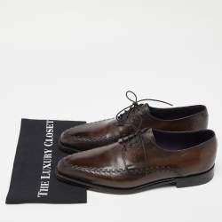 Berluti Two Tone Brown Leather Lace Up Derby Size 43