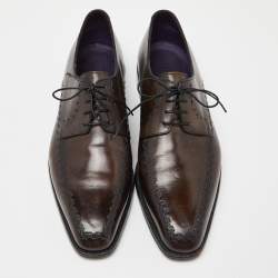 Berluti Two Tone Brown Leather Lace Up Derby Size 43