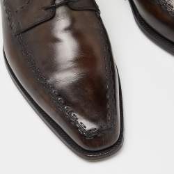 Berluti Two Tone Brown Leather Lace Up Derby Size 43