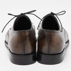 Berluti Two Tone Brown Leather Lace Up Derby Size 43