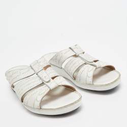 Berluti White Leather Slide Sandals size 43