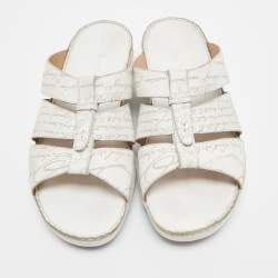 Berluti White Leather Slide Sandals size 43