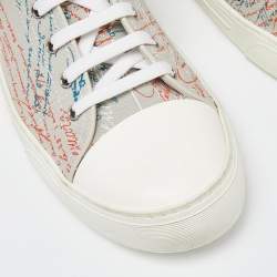 Berluti Grey Calligraphy Canvas High Top Sneakers Size 43.5