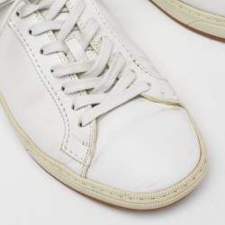 Berluti White/Brown Leather Low Top Sneakers Size 41