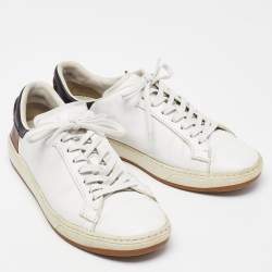 Berluti White/Brown Leather Low Top Sneakers Size 41